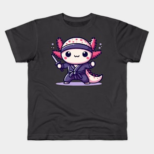 cute baby ninja axolotl Kids T-Shirt